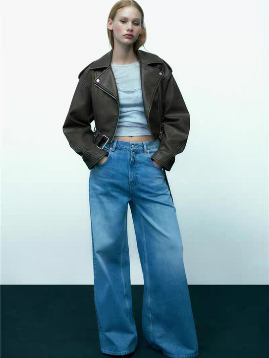 Virale leder Jacke
