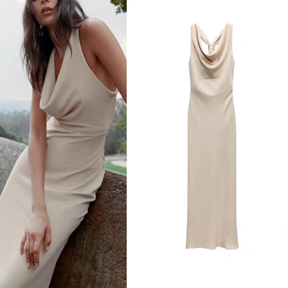 Beige Dress Long