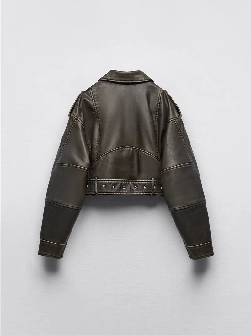 Virale leder Jacke