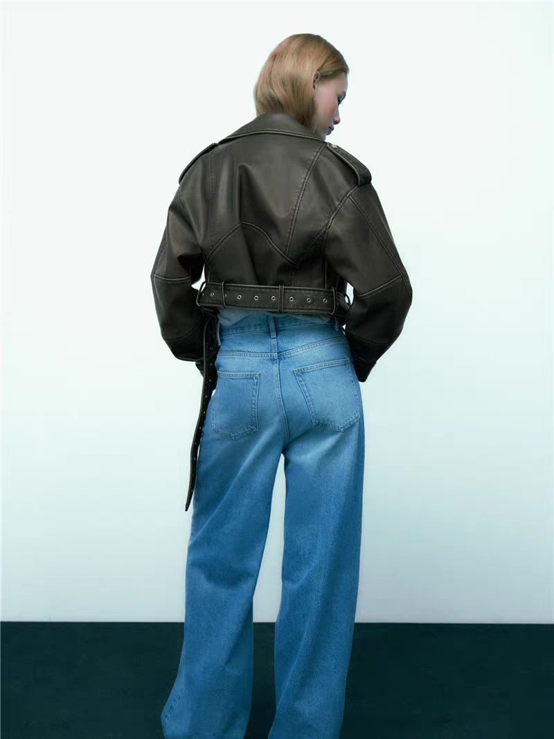 Virale leder Jacke